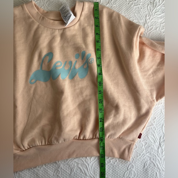 Levi’s cropped sweatshirt peach pink gray script XS excellent! - Picture 7 of 7